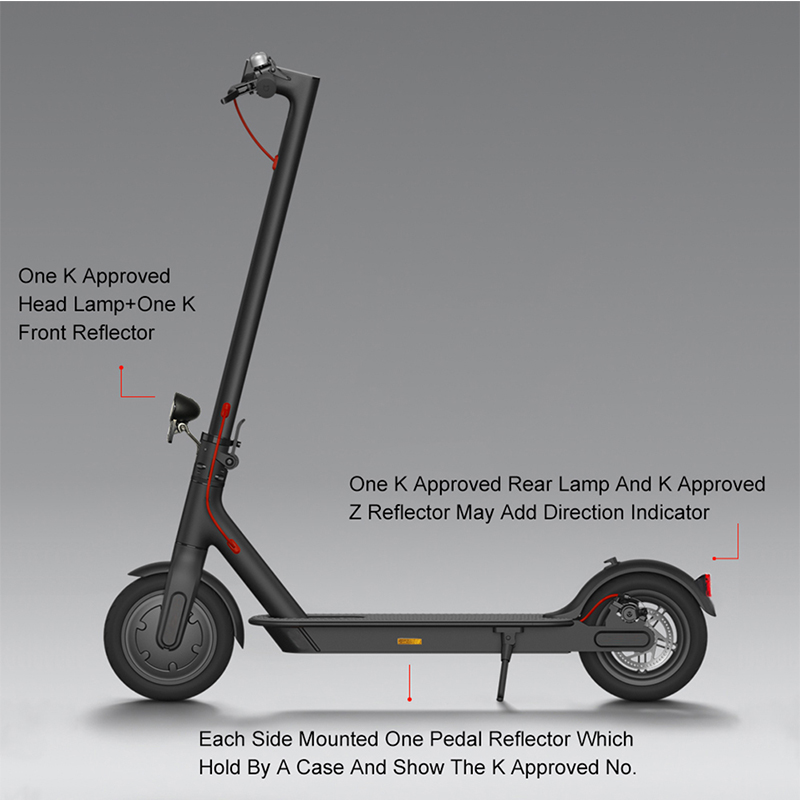 StVZO bike light for ABE e-scooter