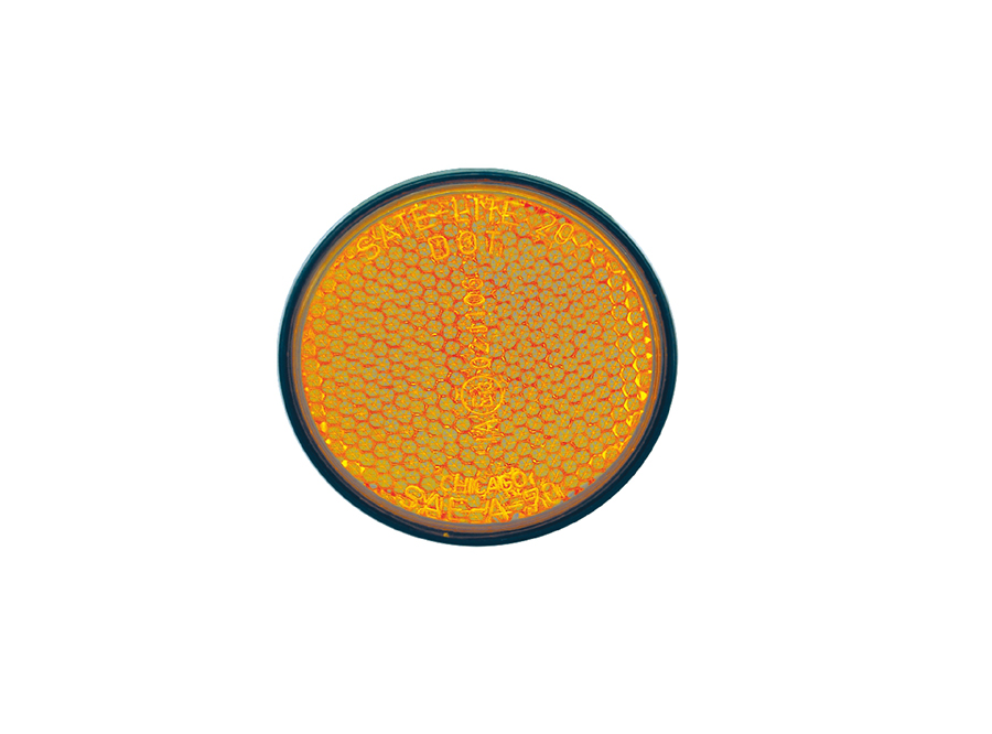 Motorcycle Reflector Round Yellow/600PK 40-0020-12