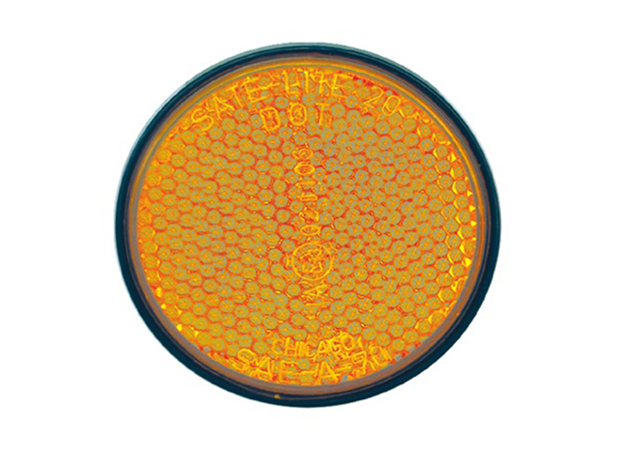 Motorcycle Reflector Round Yellow/600PK 40-0020-12