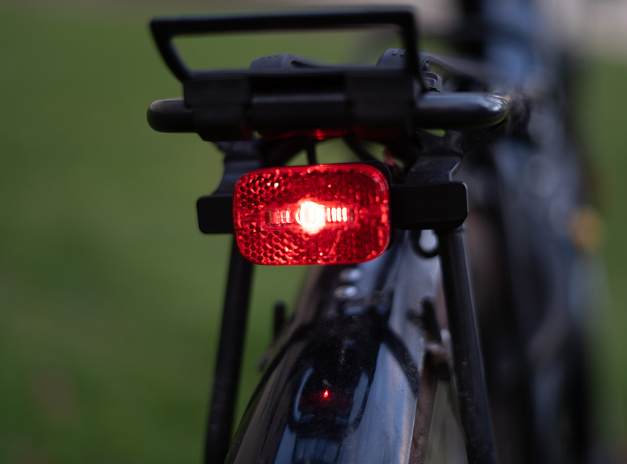 Sate-lite ebike light ISO 6721-1 StVZO ECE R50 eletric bike rear light with  ISO 6721-2 StVZO Z reflector  mount on Carrier 6-58V